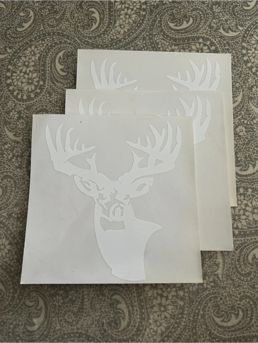 White Buck Deer Head Vinyl Decal - Decor Home Auto Decar Window Sticker Antlers